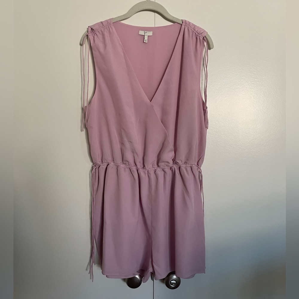 Joie Keona Lavender Purple Cinch V Neck Romper Size Large
